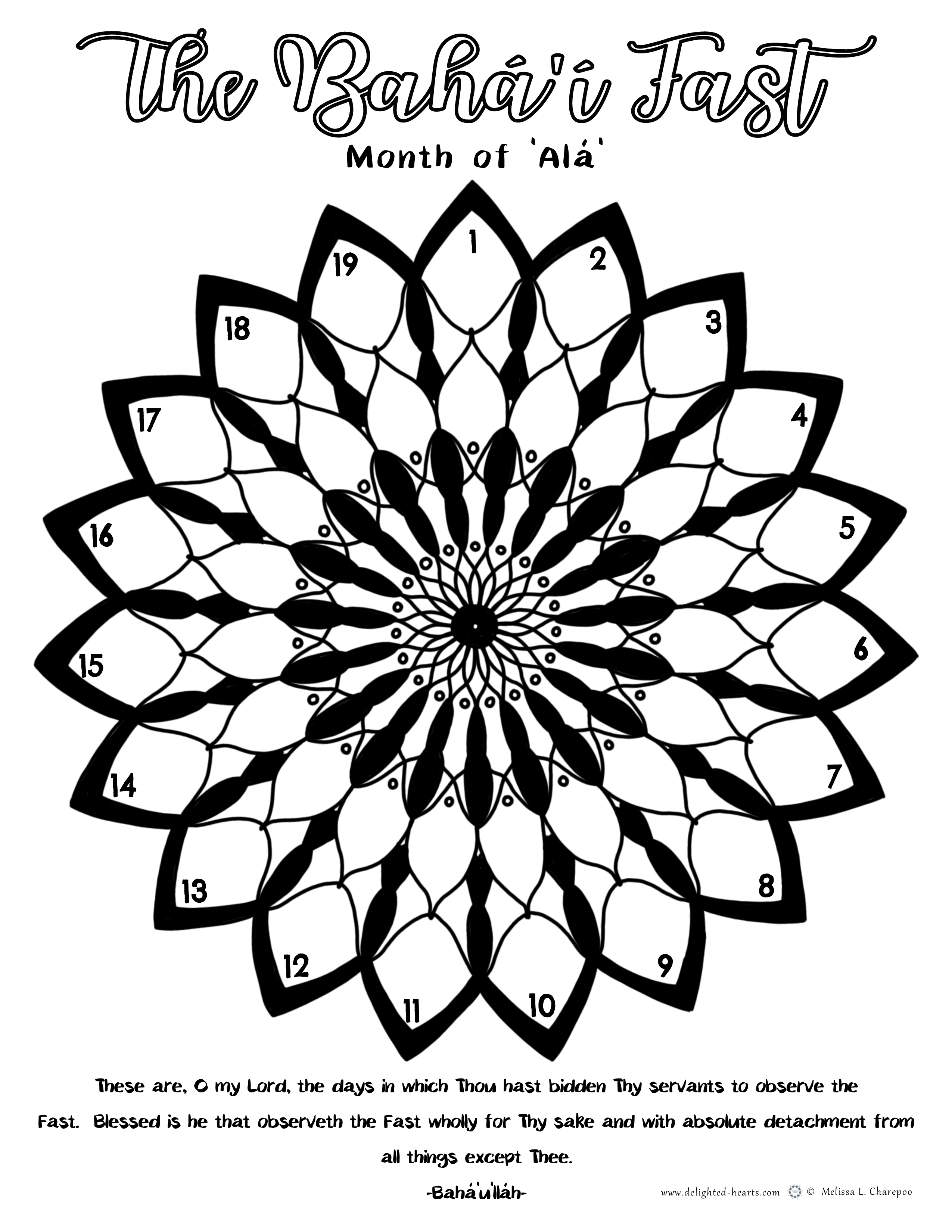 Fast_175_DHLLC_Melissa Charepoo_Month of Ala_19 Pointed Star Calendar Helper