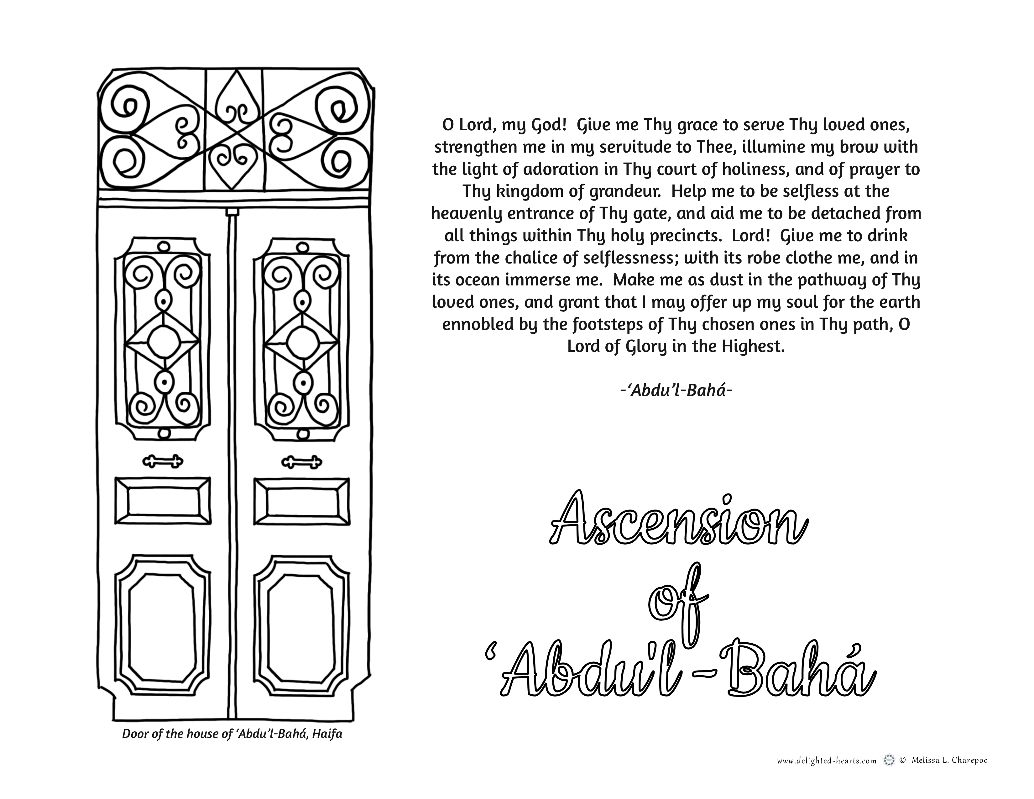 The Master_175_DHLLC_Melissa Charepoo_Coloring Page_Asencion of Abdul Baha