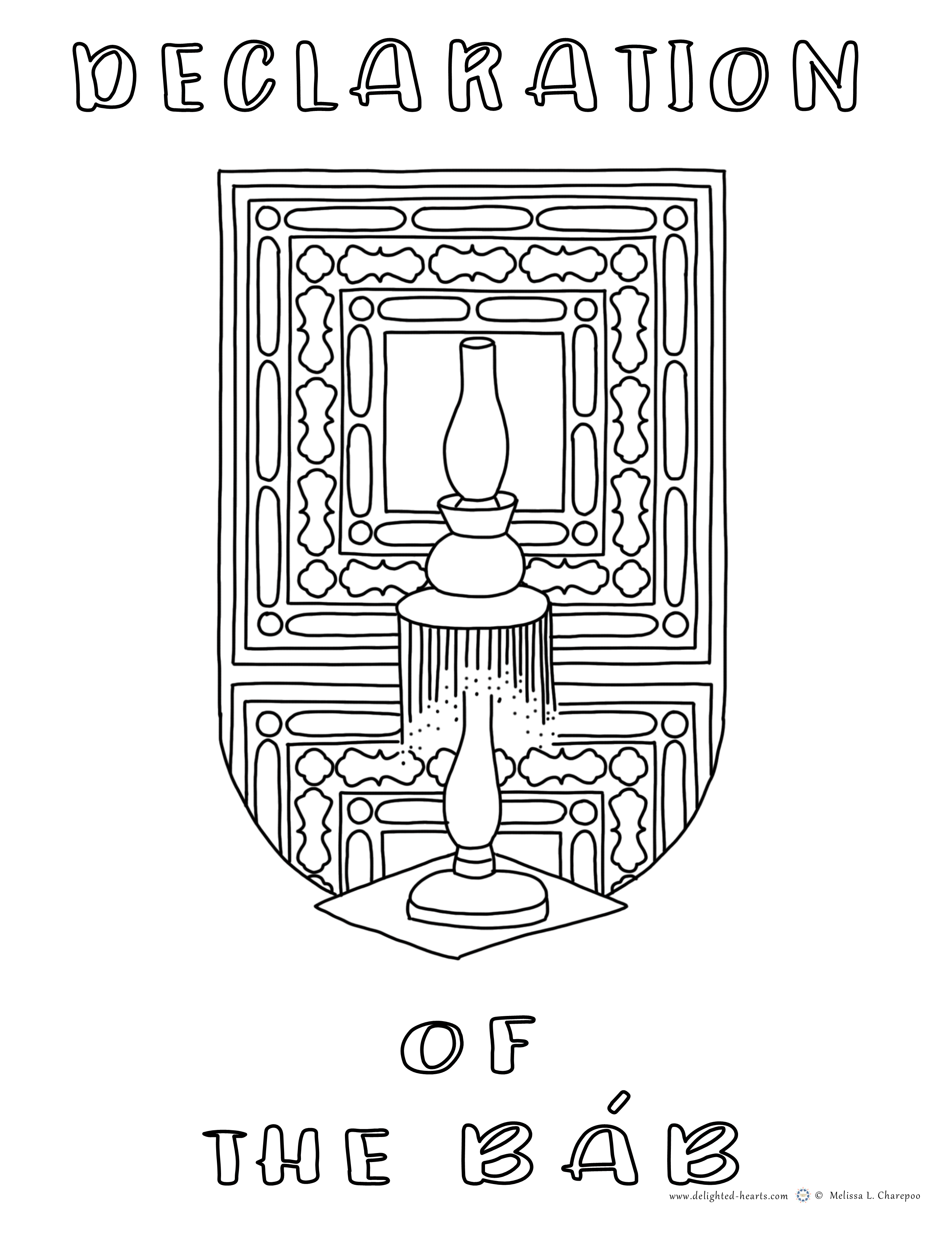 Ascencion Bahaullah_ 175_DHLLC_Melissa Charepoo_Coloring Page_Ascencion of Baha'u'llah
