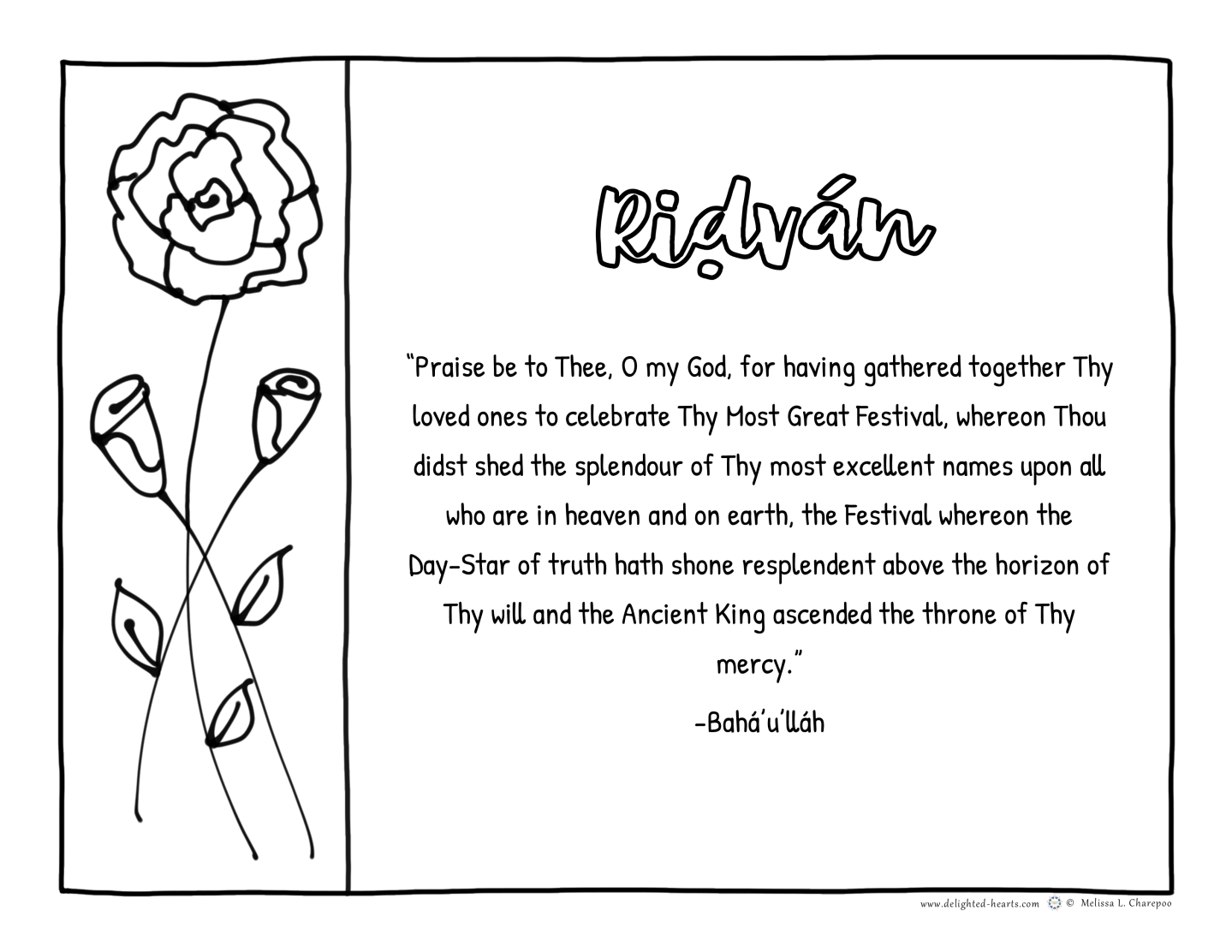 A Gift Coloring Page to Celebrate Ridván! – Delighted Hearts