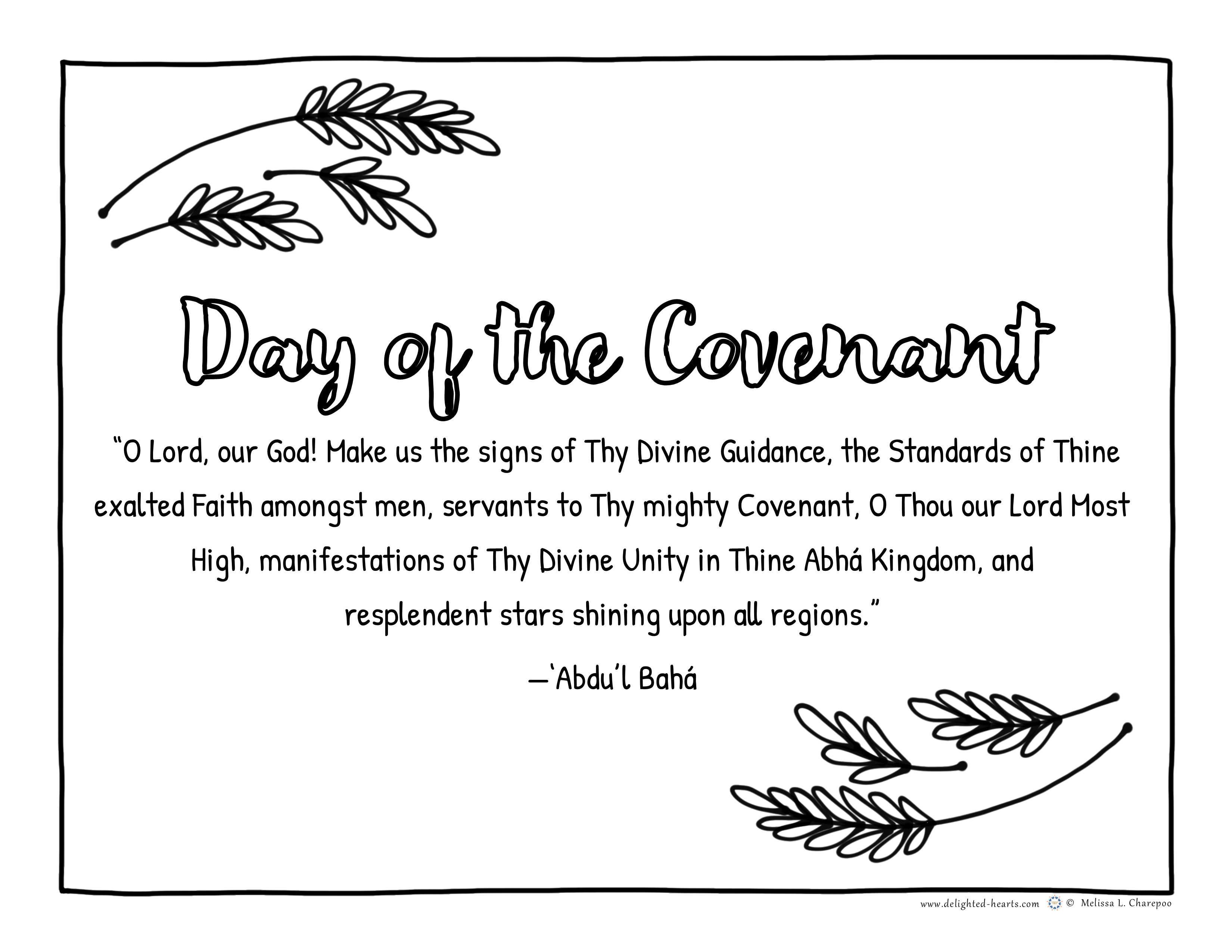 A Gift Coloring Page to Commemorate the Day of the Covenant – Delighted ...
